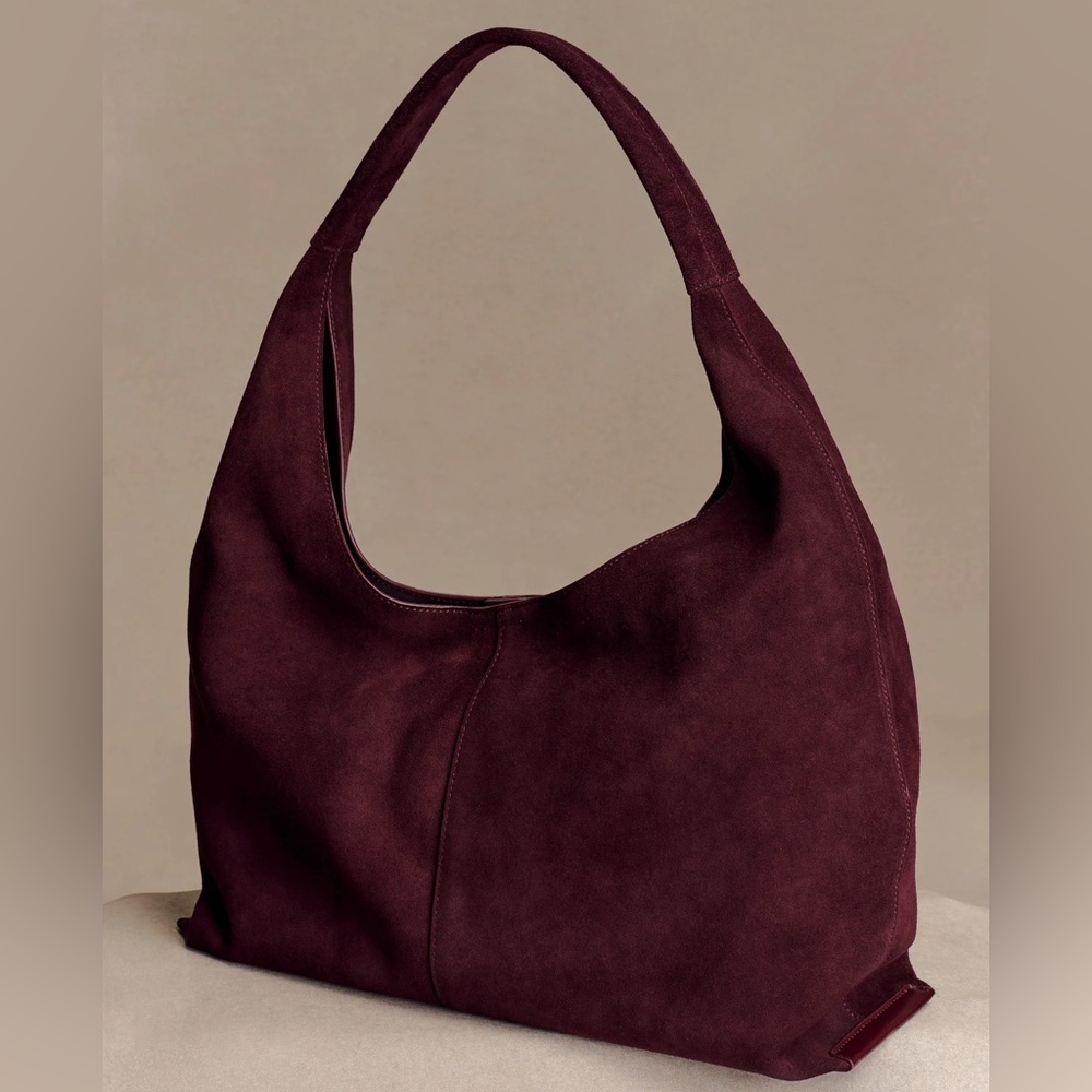 Meshki Hazel Slouchy 100% Suede Burgundy Women's Bag